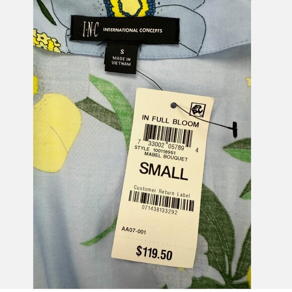 INC‎ Mabel Poplin Belted Midi Dress Floral Bouquet Wedding Guest Summer Colorful - Picture 8 of 16